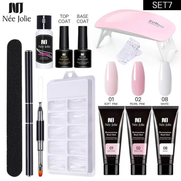 Nail Gel Set 6W LED Lamp Full Manicure Set Quick Extension Nail Kit Gel Building Polygels Set For Nails Tool Kit Nail Art Kit - Image 11