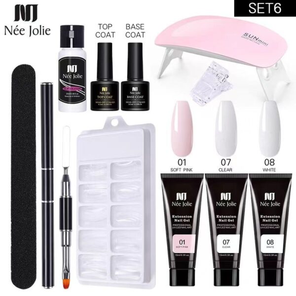 Nail Gel Set 6W LED Lamp Full Manicure Set Quick Extension Nail Kit Gel Building Polygels Set For Nails Tool Kit Nail Art Kit - Image 17