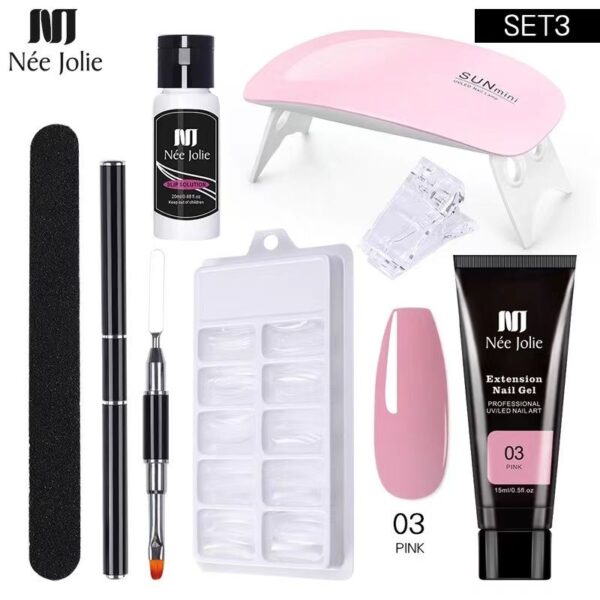 Nail Gel Set 6W LED Lamp Full Manicure Set Quick Extension Nail Kit Gel Building Polygels Set For Nails Tool Kit Nail Art Kit - Image 18