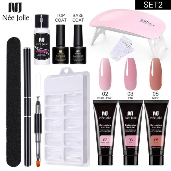 Nail Gel Set 6W LED Lamp Full Manicure Set Quick Extension Nail Kit Gel Building Polygels Set For Nails Tool Kit Nail Art Kit - Image 10