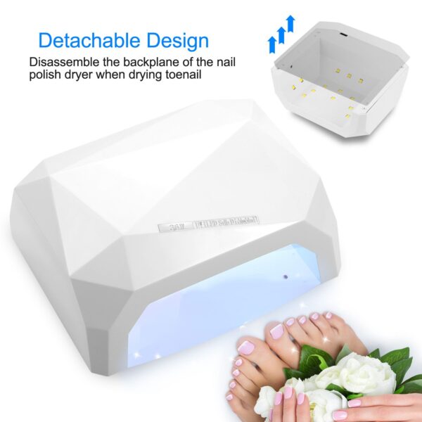 36W UV LED Lamp Nail Polish Dryer 15 LEDs Fingernail Toenail Gel Curing Machine Nail Art Painting Salon Tools Set US Plug - Image 6