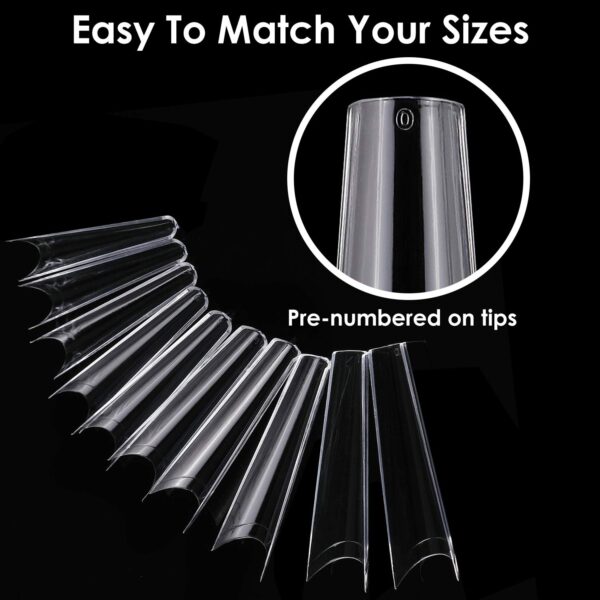 500Pcs False Nail Tips C Curve Half Cover French Nails Extra Long Fake Finger Nails For Nail Art Salons Home DIY 10 Sizes - Image 4